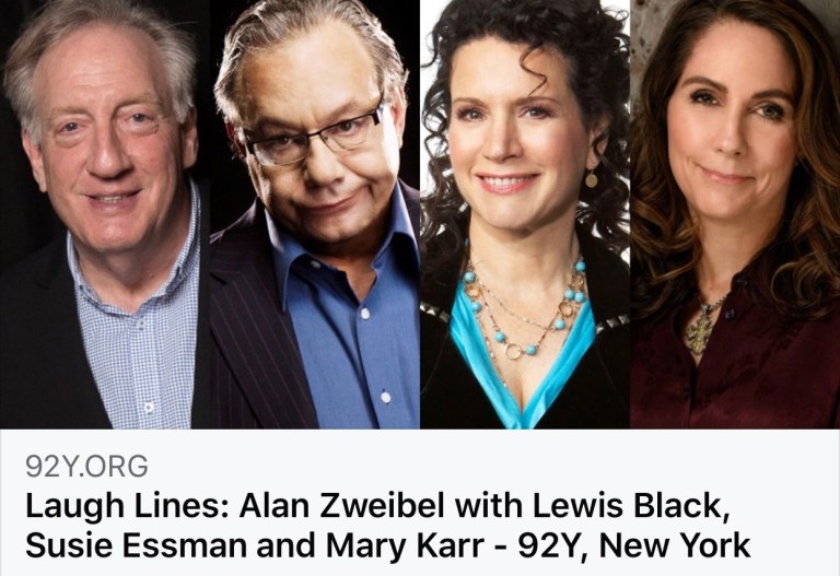 92 Y Alan Zweibel with Lewis Black, Susie Essman, & Mary Karr